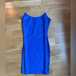 BLUE CLEAR STRAP DRESS